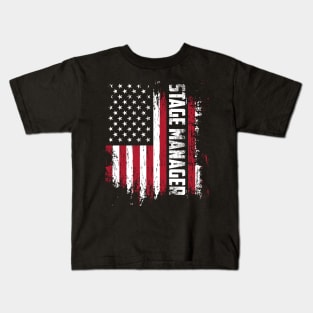 Stage Management: Official Stage Manager USA Flag Kids T-Shirt